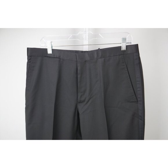 Sartoria Partenopea Black Tuxedo 100% Wool Dress Pants Sz 50 NEW